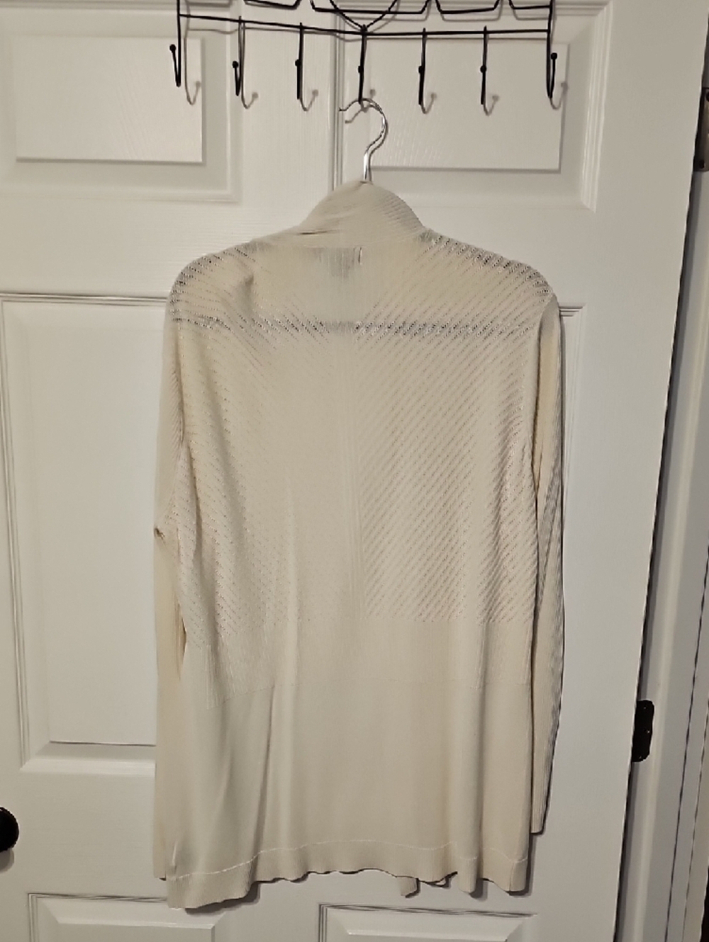 Liz Claiborne Lightweight Cream Open-Front Cardigan - Picture 4 of 6